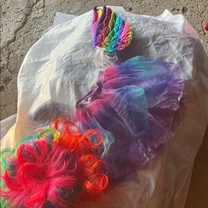 Colorful Mermaid Costume with Rainbow Wig